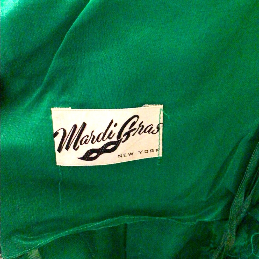Vintage Kelly Green Silk Jacquard Dress☘️ - Picture 6 of 12